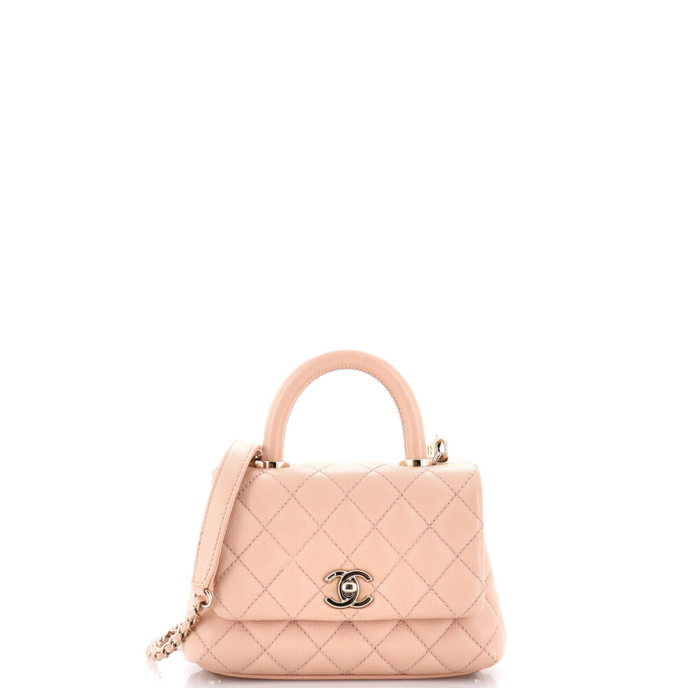 Chanel Extra Mini Coco Top Handle Bag Quilted Caviar